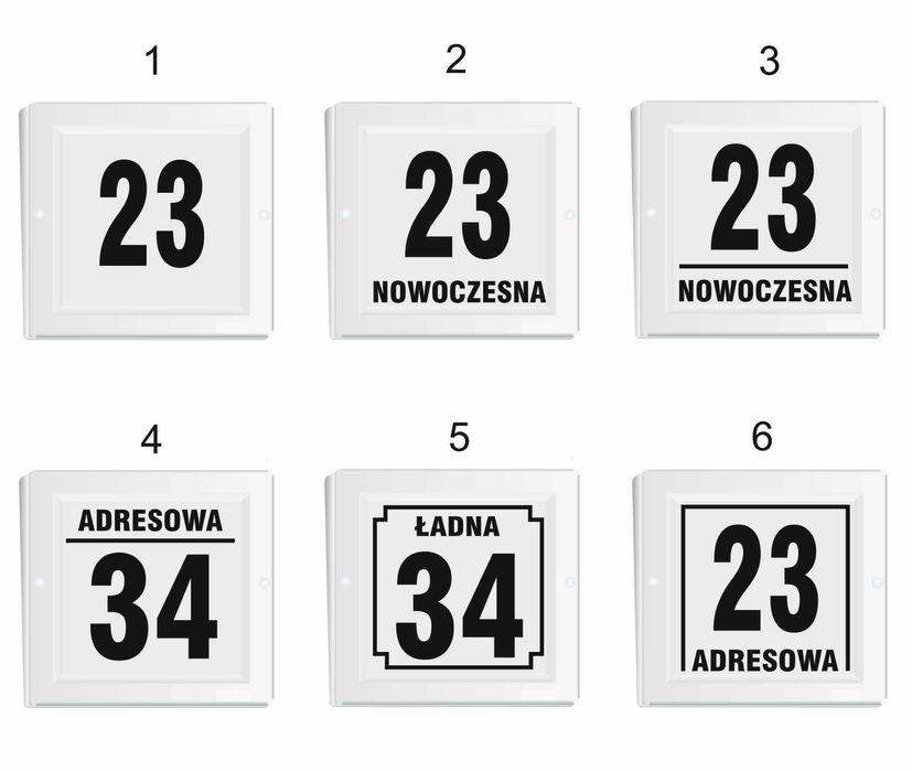 Podświetlany numer domu LED czujnik zmierzchu 4W plafon kinkiet