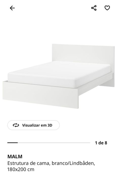 Cama casal 180x200 ikea com estrado
