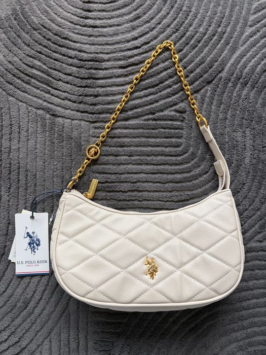 Torebka U.S. Polo Assn kremowa pikowana nowa