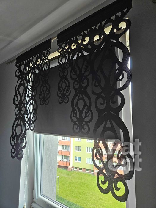 Firana panele ekranowe 60x100 cm żakardowe 2 sztuki na okno czarne