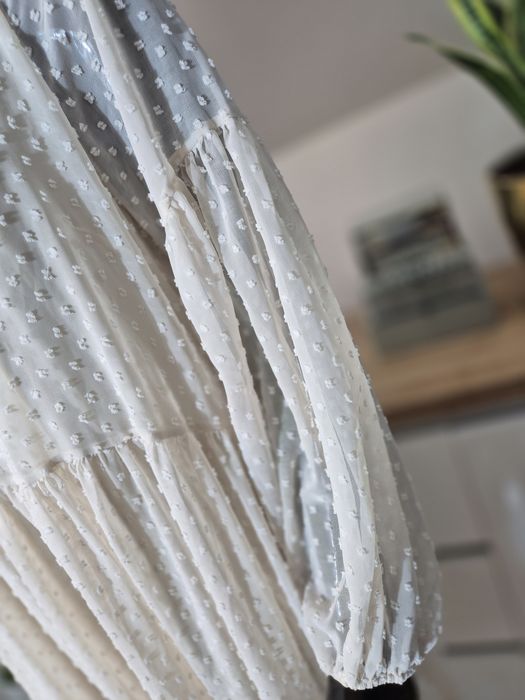 Długa kremowa beżowa sukienka damska maxi Dazy L Oversize plus size wi