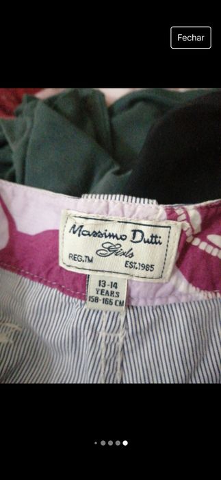 Calções riscas Massimo Dutti 13 /14 anos