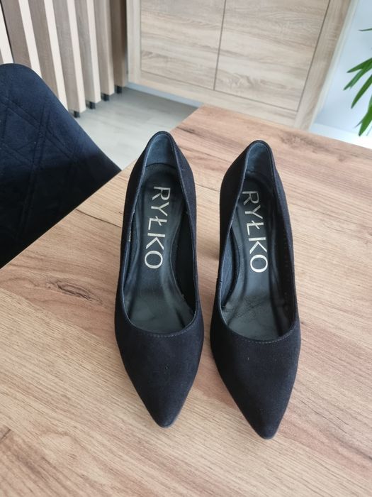 Buty damskie Ryłko,czarne,welur rozm.35-stan idealny
