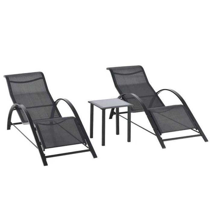 2 Espreguiçadeiras de Jardim com Mesa