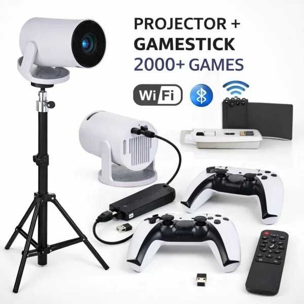 Домашний кинотеатр игровая приставка 2в1 Проектор HY300 консоль 20000+