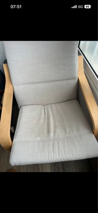 POÄNG Poltrona, chapa de carvalho c/velatura branca