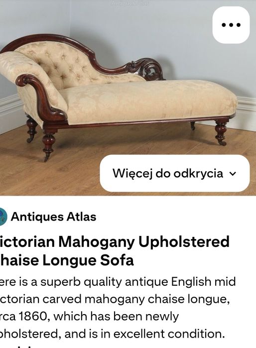 Szezlong antyk z roku 1860