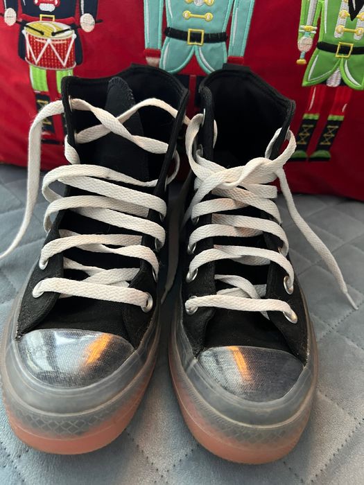 Converse czarne wysokie tekstylne trampki 35