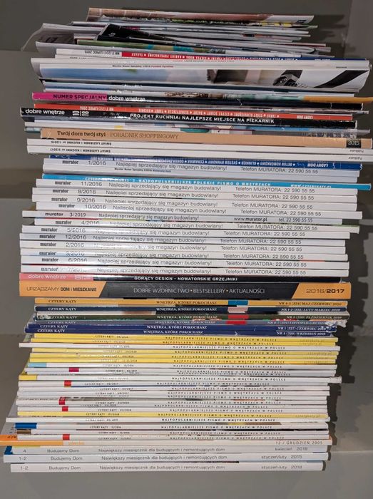 Oddam czasopisma o wnętrzach Cztery kąty, Murator itp.
