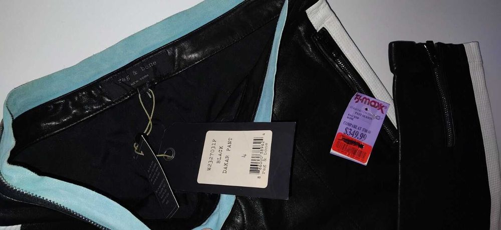 Rag & Bone USA новые кожаные брюки 100% оригинал US4 из США $700 кожа