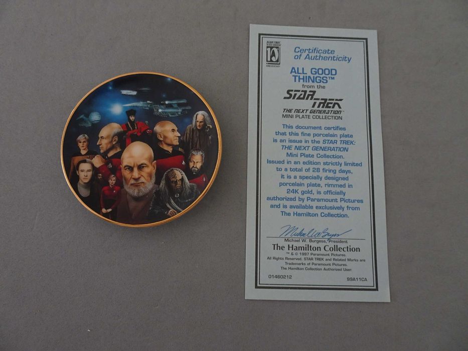 Prato Star Trek All Good Things com certificado de autenticidade