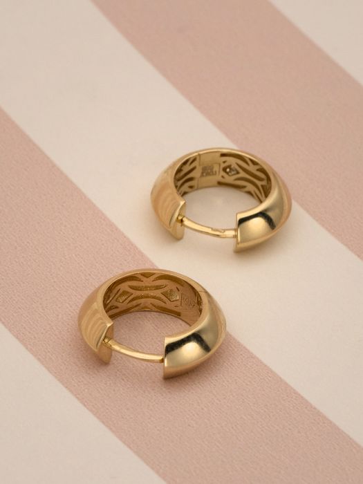 Złote kolczyki 585 kółka szerokie gładkie, duże koła, nowe 14K