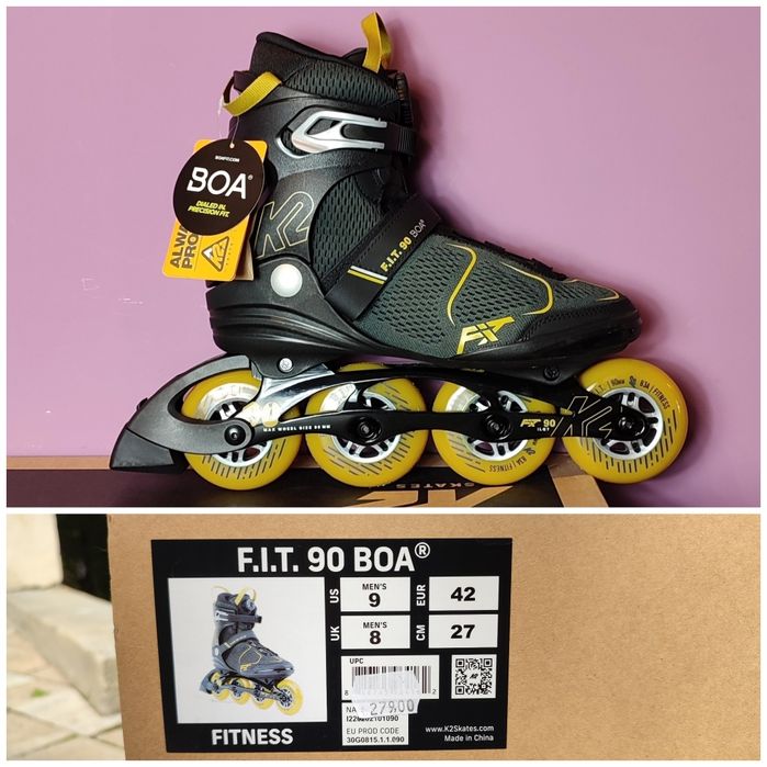 Fabrycznie NOWE - Rolki K2 F.I.T. 90 BOA Men's Fitness - r. 42