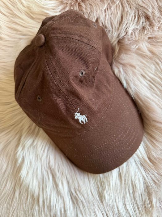 czapka z daszkiem ralph lauren brązowa