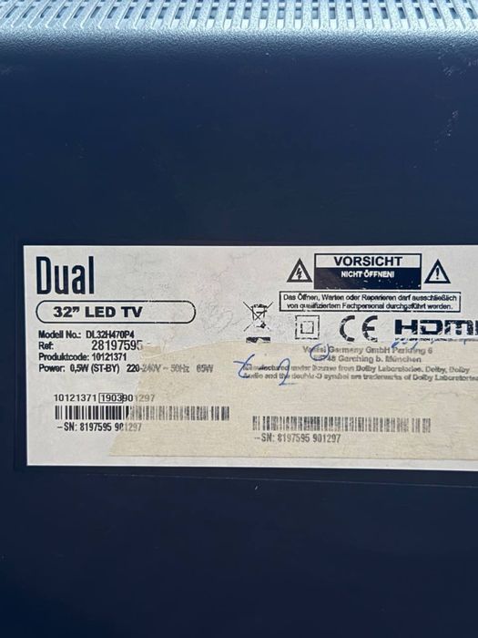 Телевізор Dual 32″ LED / T2 / HDMI