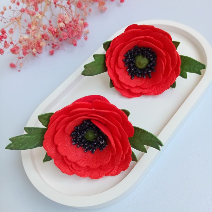 Квіти для волосся із фоамірану. Аксесуари до вишиванки