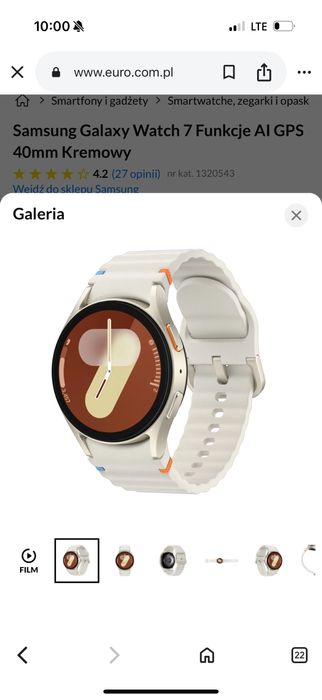 Samsung galaxy watch 7 40mm/ stan idealny