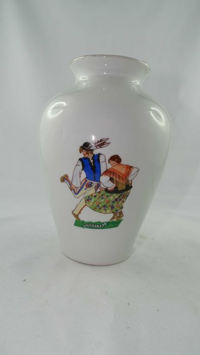 Wazon porcelanowy Tańce Polskie , Stryjeńska ,PRL, Chodzież