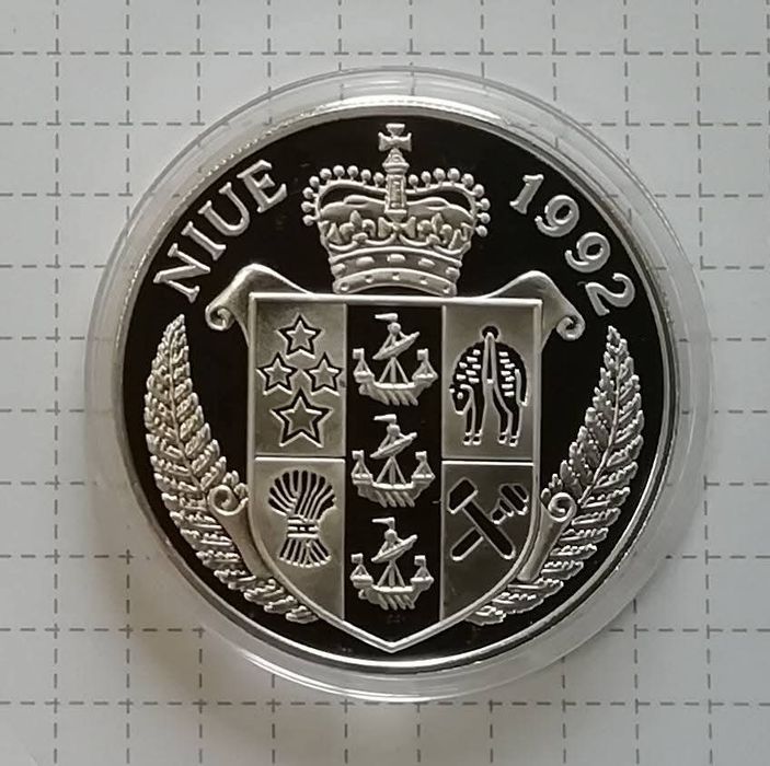 Ніуе 10 доларів 1992р. СРІБЛО. ПРУФ. Сертифікат. Тихоокеанські плаваня