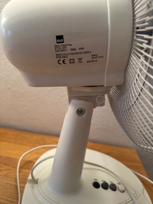 Fan for desk of room.