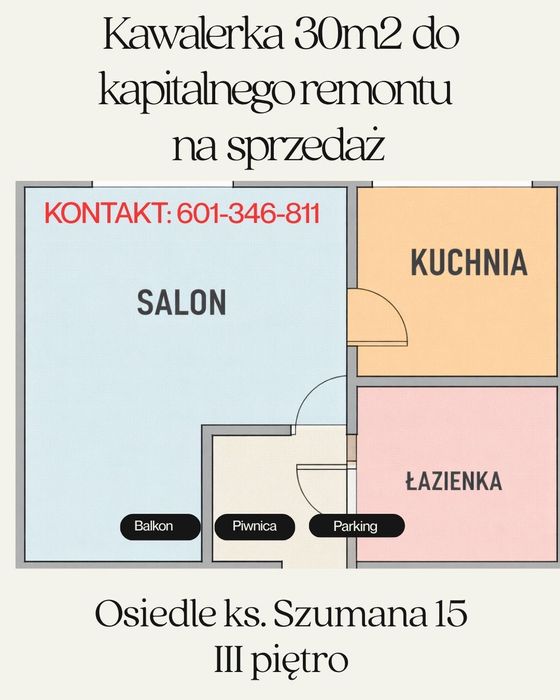 Kawalerka do kapitalnego remontu