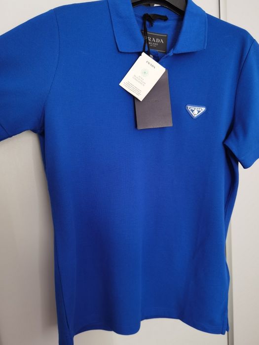 Prada koszulka polo chabrowa