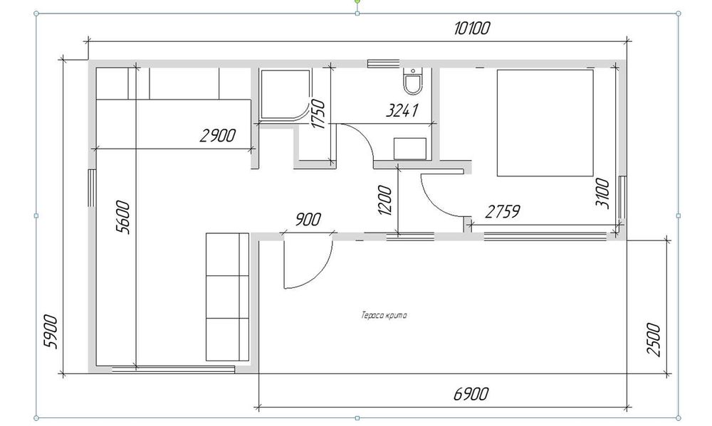 Каркасний будинок 42 м2 під ключ на модульного будинку з монтажем