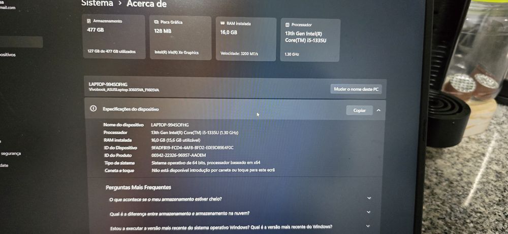 ASUS VivoBook i5 13ª Geração | 16GB RAM | SSD 512GB | Como novo