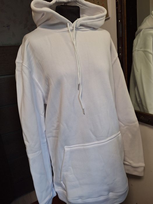 Biała bluza dresowa z kapturem XL