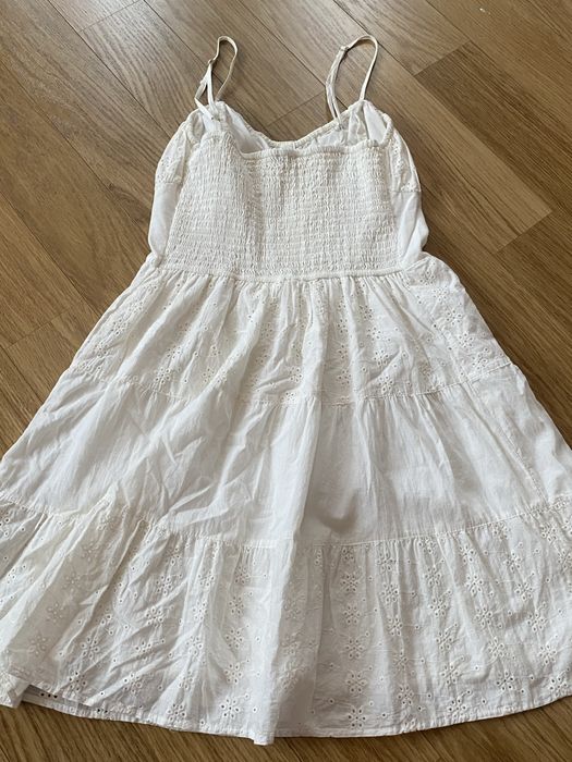 Коротка біла сукня/сарафан