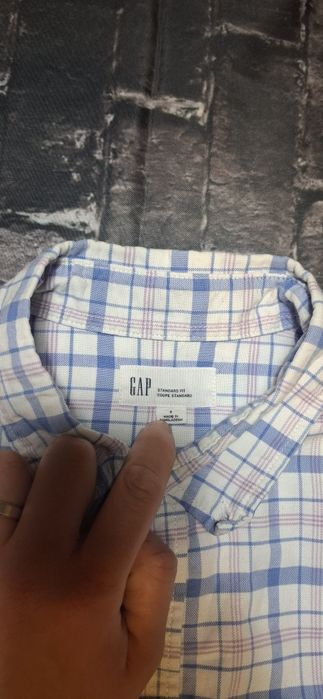 Koszula męska Gap, krótki rękaw, kratka, lato, 100% cotton, premium
