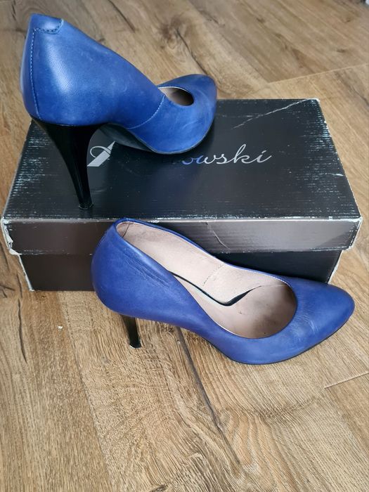 Niebieskie czółenka - szpilki r.37,5