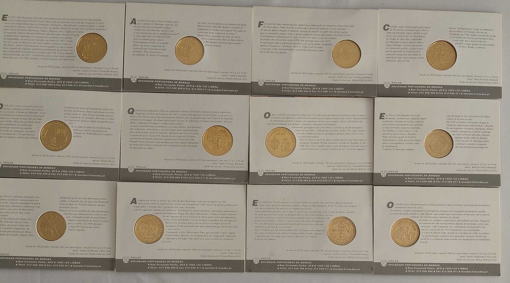 Novos Mundos ao Mundo-Descobrimentos COMPLETA-44 moedas-100$ e 200$-Banho ouro