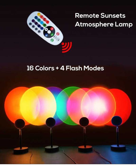 Лампа заходу сонця (16 кольорів) + Пульт. В наявності!