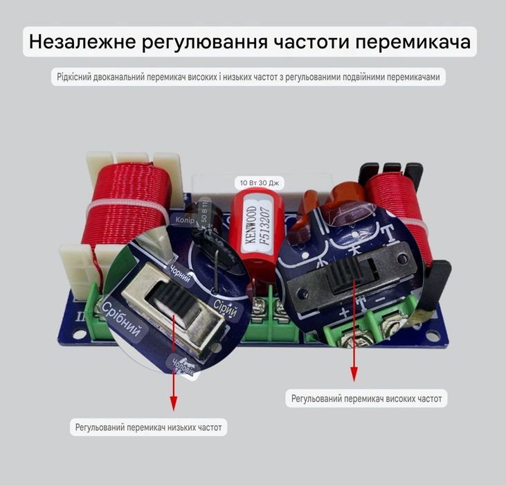 2-полосний кросовер (фільтр частот) 2500-3000 Гц, 250 Вт – для колонок