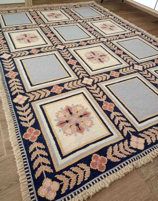 Tapete Arraiolos "Seteais" ponto fino, 195x135cm. NOVO! Entrega Setúbal e CTT.