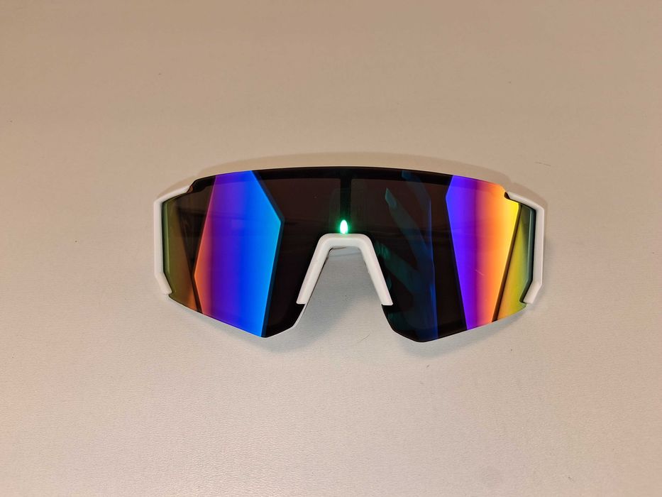 E036 Okulary Sportowe PrzeciwsłoneczneMTB Rowerowe Polaryzacyjne Białe