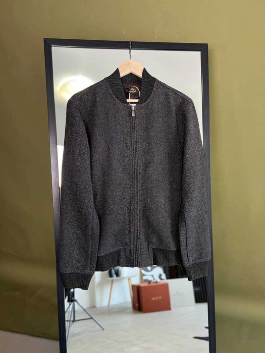 Мужская кашемировая куртка Mandelli серый бомбер v111