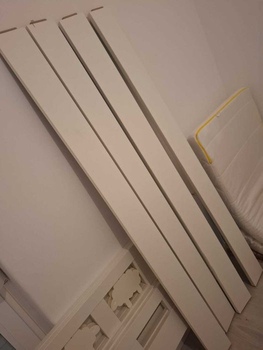 KRITTER Estrutura cama c/estrado ripas, branco, 70×160 cm