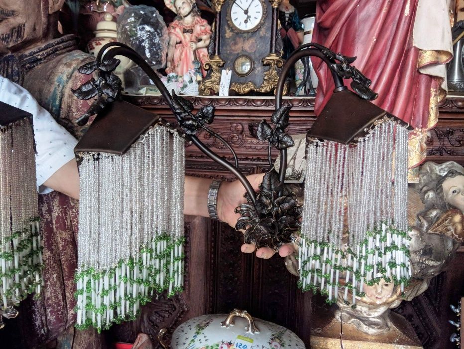 Par Apliques Arte Nova 2 Lâmpadas