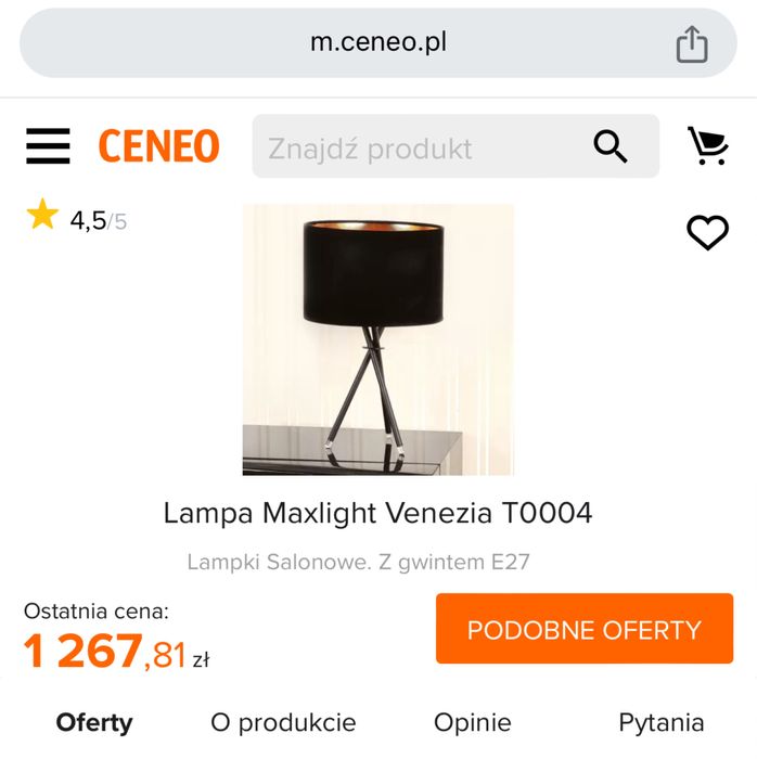Lampa Maxlight Venezia T0004 +szafka