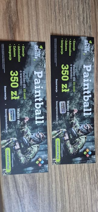 2x voucher na paintball o wartości 700 zł wysyłka