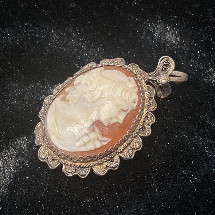 Broche e pendente prata inglesa coleção vintage 3 cm