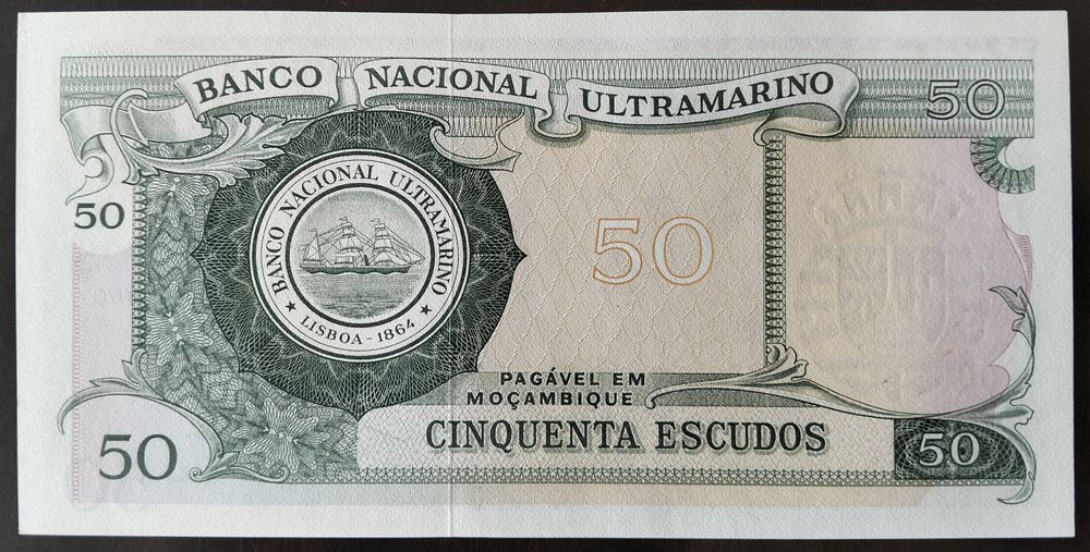 Nota 50$ 1970 Moçambique Nova Numeração Muitíssimo Baixa Raríssima