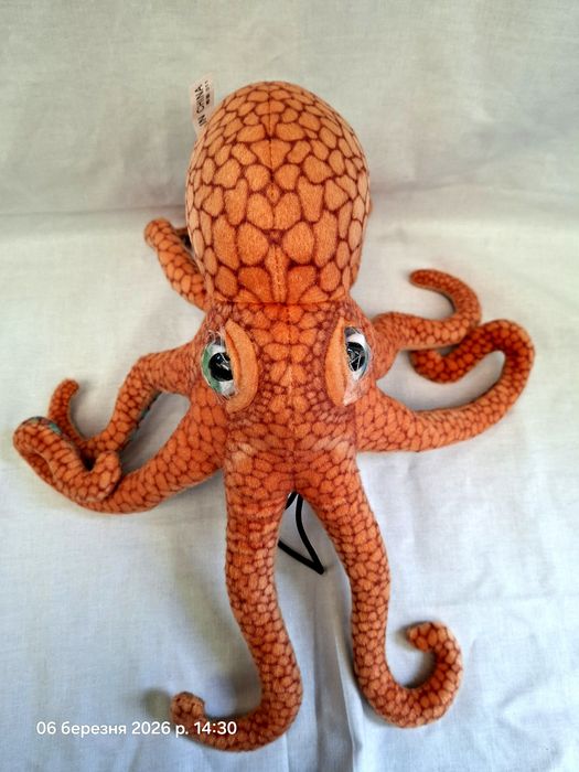 Осьминог оранжевый мягкая игрушка 33 см игра в кальмара