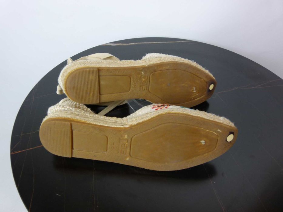 RAS wiązane espadryle tkanina cekiny 36 - 23 cm