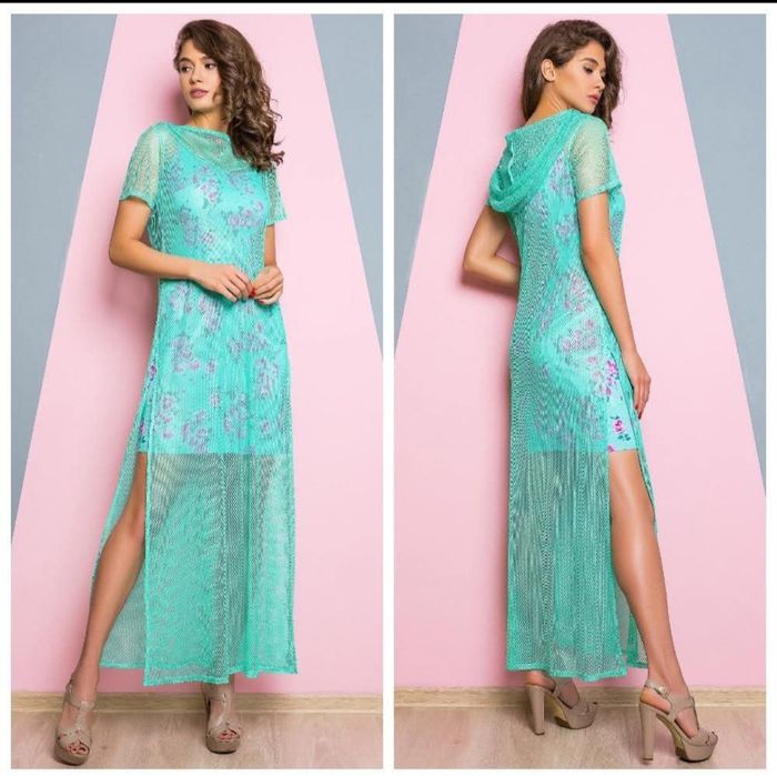 Платье сарафан с накидкой сеткой 48-50р