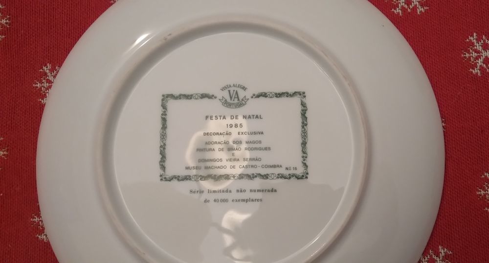 Pratos louça Vista Alegre,  edições limitadas
