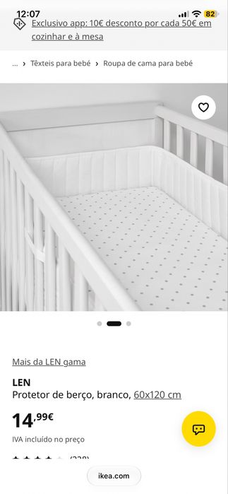 Berço IKEA + colchão + protetor
