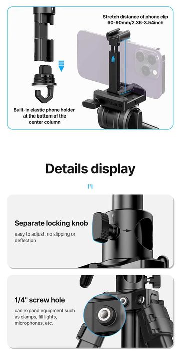 Profesjonalny aluminiowy statyw tripod Ulanzi MT-65